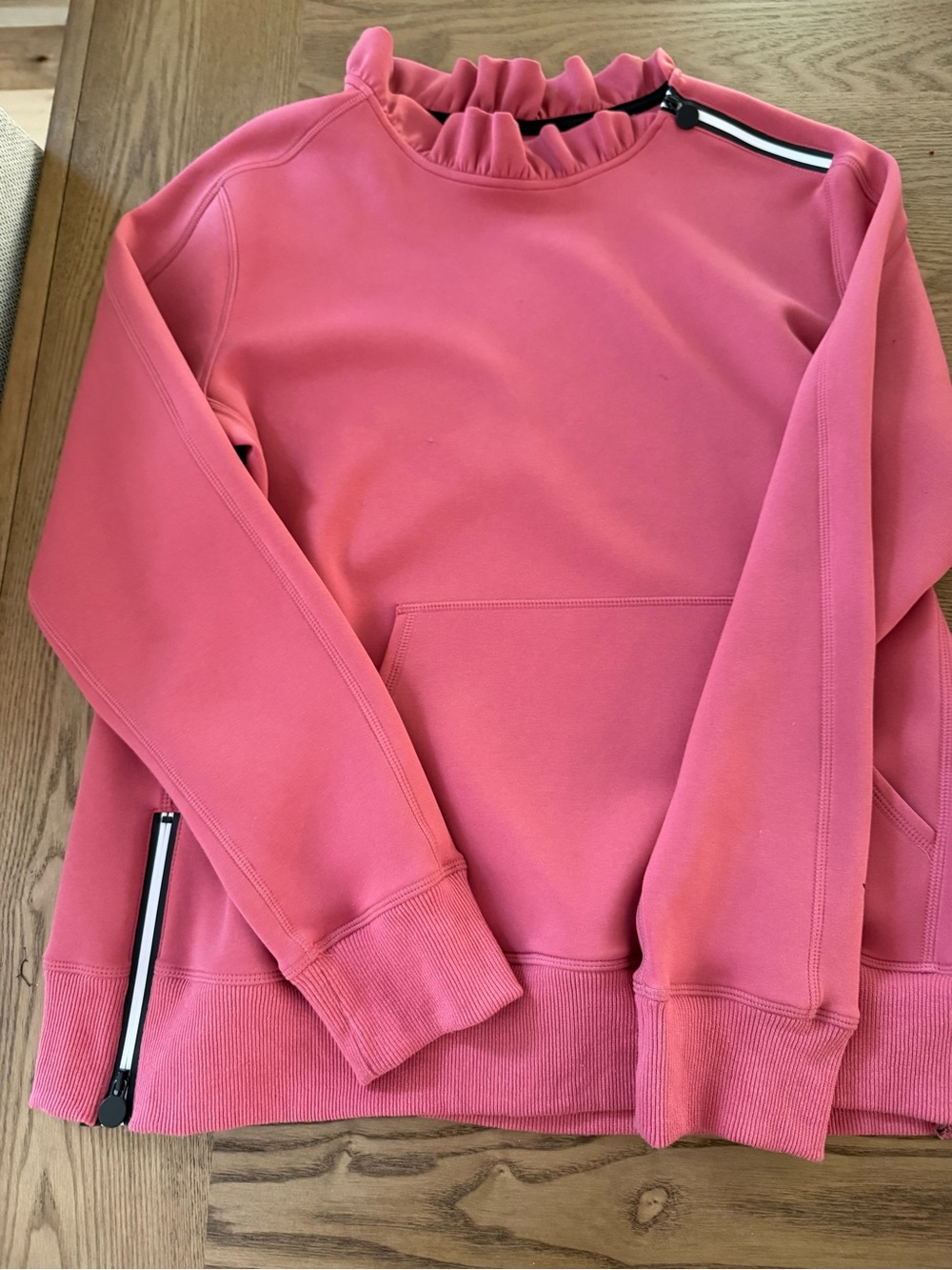 Tail Coral Pink Ruffle-Neck Crew Sweatshirt